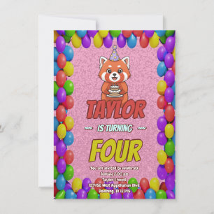 Faire-part de Baby Shower Charming Red Panda