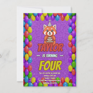Faire-part de Baby Shower Charming Red Panda