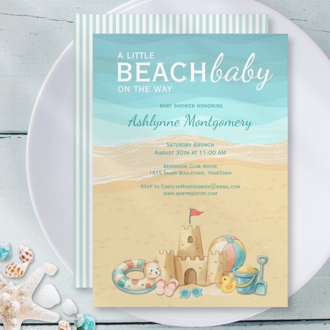 Faire-part de Baby Shower Château de Sable pour un (Créateur téléchargé)