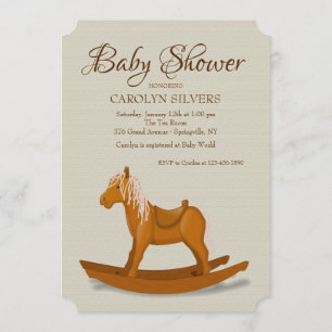 Faire-part de Baby Shower Cheval à Bascule