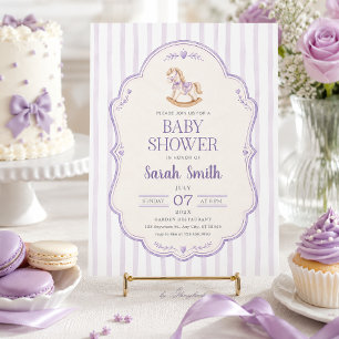 Faire-part de Baby Shower Cheval à Bascule