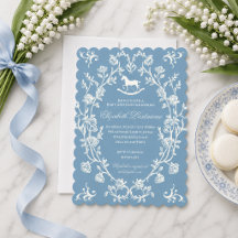 Faire-part de Baby Shower Cheval à Bascule Bleu We
