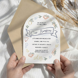 Faire-Part de Baby Shower Ciao Bambino pour un Béb