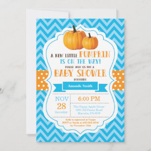 Faire-part de Baby Shower Citrouille Automne Chevr