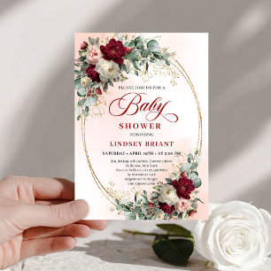 Faire-part de Baby Shower Classique Rustique Bourg