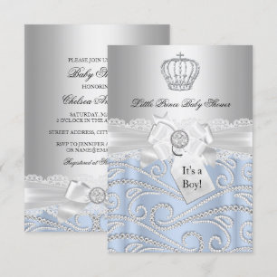 Faire-part de Baby Shower Couronne de Diamants Pet