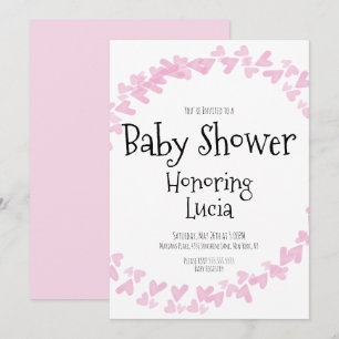 Faire-part de Baby Shower Couronnes de timbres à a