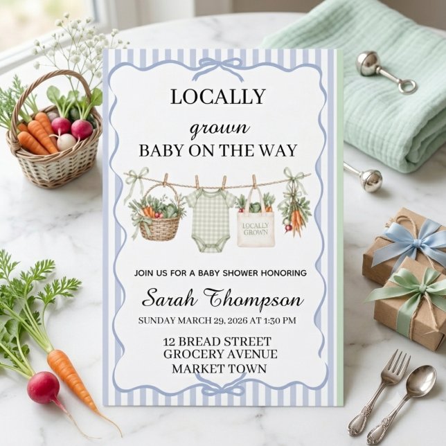Faire-part de Baby Shower « Cultivé localement » | (Créateur téléchargé)