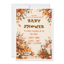 Faire-part de Baby Shower d'Automne Little Pumpkin