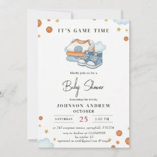 Faire-part de Baby Shower de basket-ball simple pe