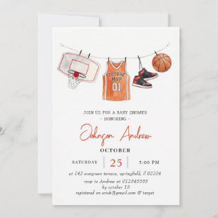 Faire-part de baby shower de basketball personnali