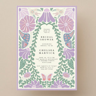 Faire-part de Baby Shower de Jardin Violet Lavande