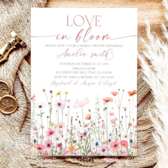 Faire-part de Baby Shower de Mariage aux Fleurs Sa (Créateur téléchargé)