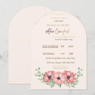 Faire-part de Baby Shower de mariage floral rose é