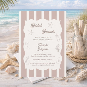Faire-part de Baby Shower de mariage plage ivoire