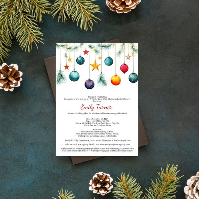 Faire-part de Baby Shower de Noël avec Branches d' (Créateur téléchargé)