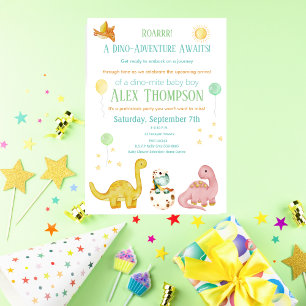 Faire-part de Baby Shower Dinosaure