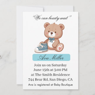 Faire-part de Baby Shower Douce | Thème Ourson Mig