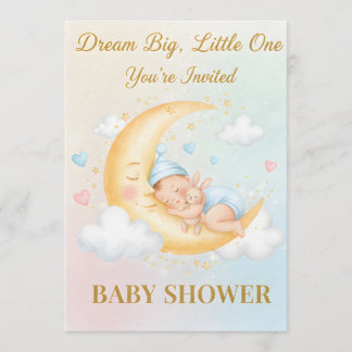 Faire-Part de Baby Shower Dreamy Moon Baby - Bébé 
