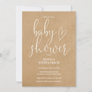 Faire-Part de Baby Shower Élégant et Rustique pour