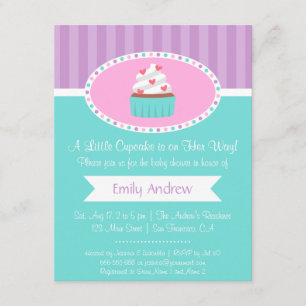 Faire-part de Baby Shower Élégant et Sucré pour Cu