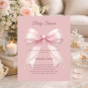 Faire-part de Baby Shower élégante fille arc-en-ci