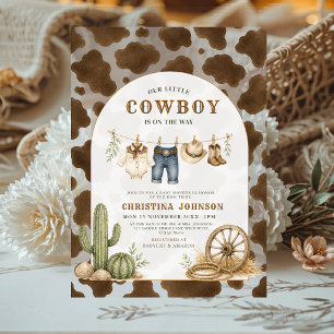 Faire-part de Baby Shower en Acrylique Petit Cowbo