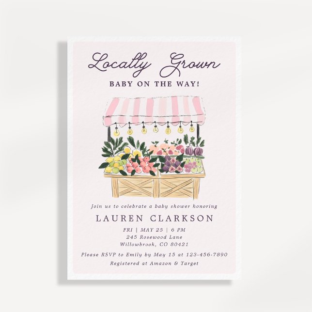 Faire-Part de Baby Shower « Étal de Marché Local » (Créateur téléchargé)