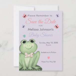 Faire-part de Baby Shower Fantaisiste Grenouille L