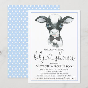Faire-part de Baby Shower Ferme Cow Boy