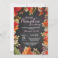 Faire-part de Baby Shower Fille Automne Citrouille