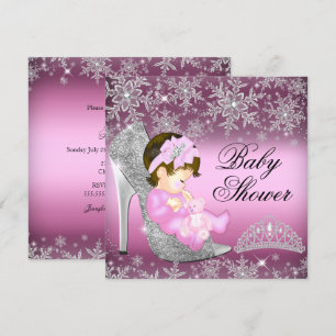 Faire-part de Baby Shower Fille Chaussure Paillett