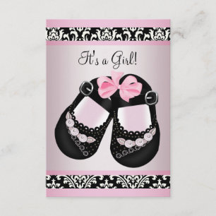 Faire-part de Baby Shower Fille Chaussures Rose Da