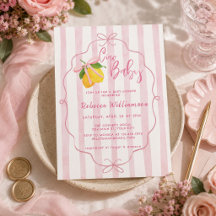 Faire-part de Baby Shower Fille Ciao Baby Lemon Bo
