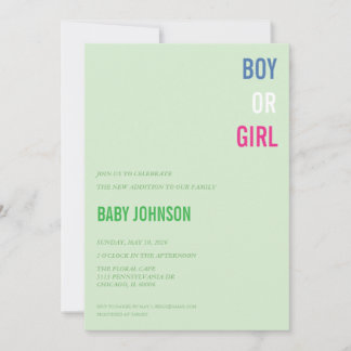 Faire-Part de Baby Shower Fille ou Garçon