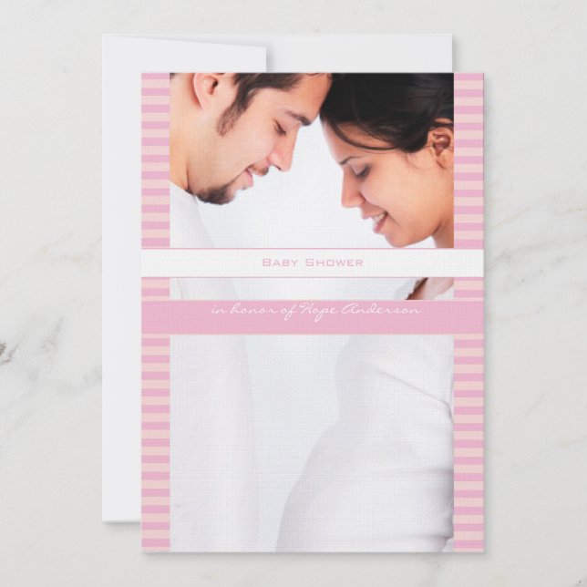 Faire-part de Baby Shower Fille pour l'annonce de  (Devant)
