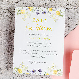 Faire-part de Baby Shower Fleur sauvage bébé en fl