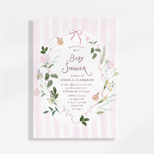 Faire-part de Baby Shower Floral en Fleur Capriceu