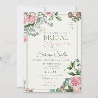 Faire-part de Baby Shower Floral « L'amour grandit