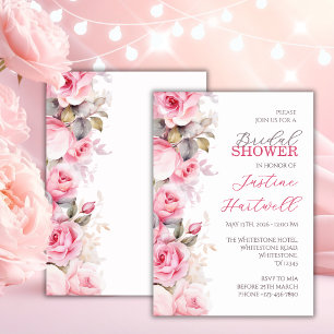 Faire-part de Baby Shower Floral Roses Roses ~
