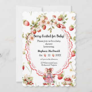 Faire-part de Baby Shower Fraise