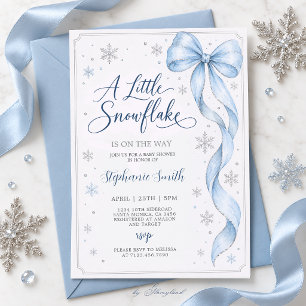 Faire-part de Baby Shower Garçon Flocon de Neige