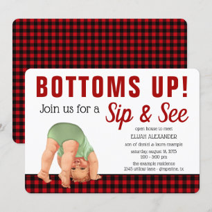 Faire-part de Baby Shower Garçon Sip and See