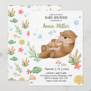 Faire-part de Baby Shower Genre Neutre pour Loutre