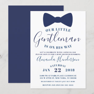 Faire-part de Baby Shower Gentleman Nœud Papillon 