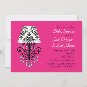 Faire-part de Baby Shower Glam Chic Rose Chaud & D