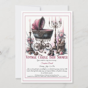 Faire-part de Baby Shower gothique – Berceau vinta