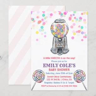 Faire-part de Baby Shower Gumball Candy Sweet