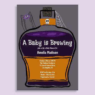 Faire-Part de Baby Shower Halloween : Un Bébé en R