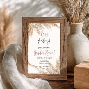 Faire-part de Baby Shower Herbe des Pampas Bohèm
